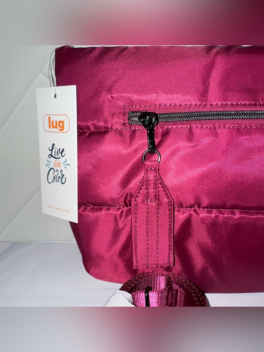 Lug Moonwalk crossbody - Raspberry - new! w/ Lug stitched strap - Picture 4 of 11